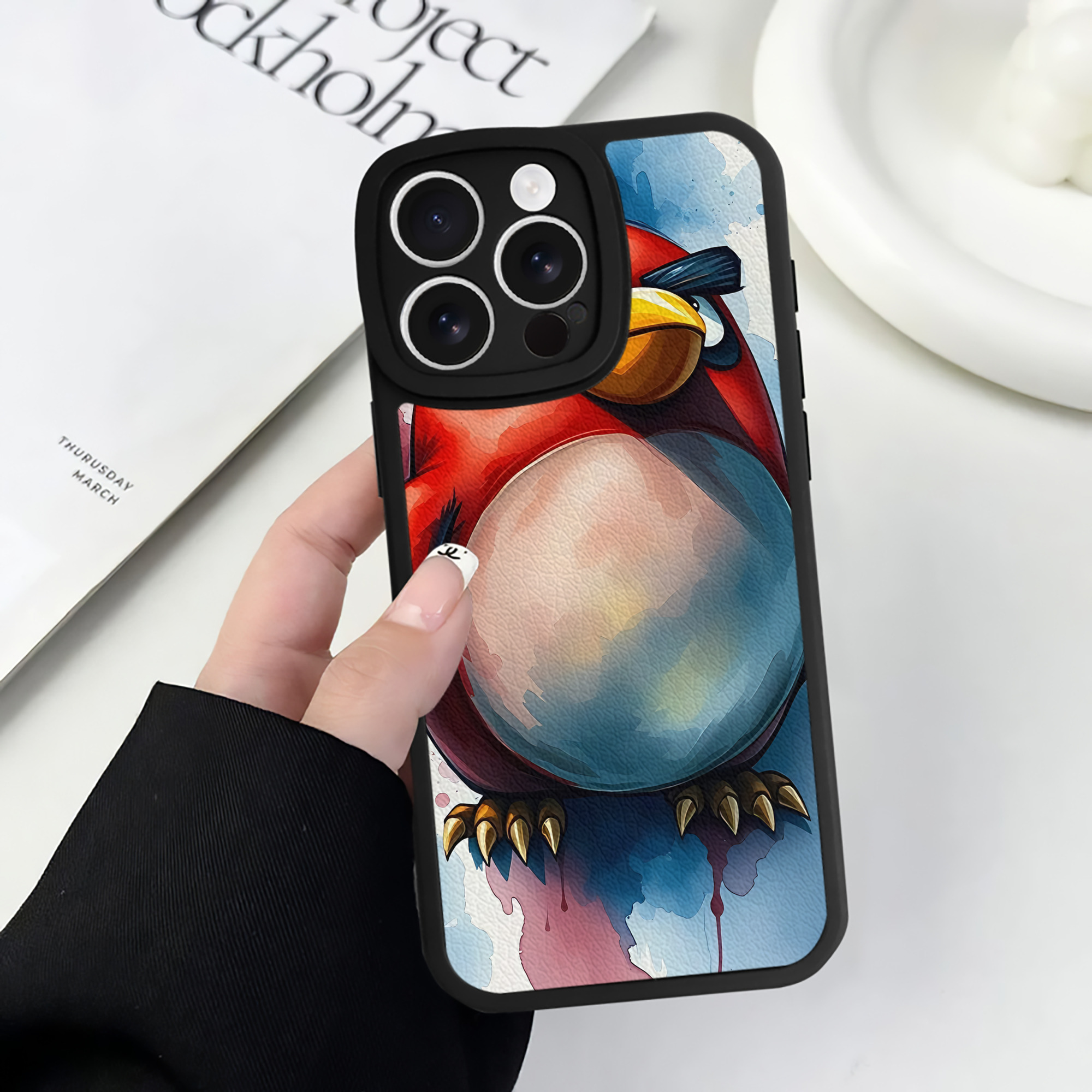 （画像用） Angry Birds アングリーバード 【iPhone 16シリーズ対応】シリコンスマホケース（レザー調） 材質：シリコン